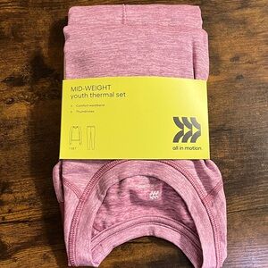 all in motion Youth Mid-Weight Thermal Set - Heathered Pink